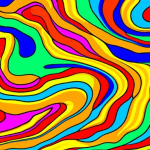A bright and vivid abstract pattern with bold colors.