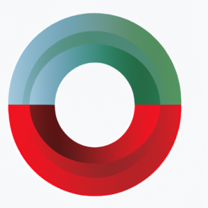 Two overlapping circles of different colors, representing collaboration and unity.