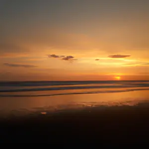 A beach with a romantic sunset.