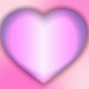 Soft pink gradient background with a shimmery pink heart in the center.