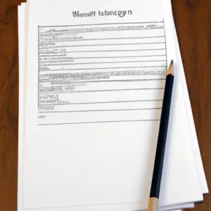 A blank resume with a pencil and a stack of paper beside it.